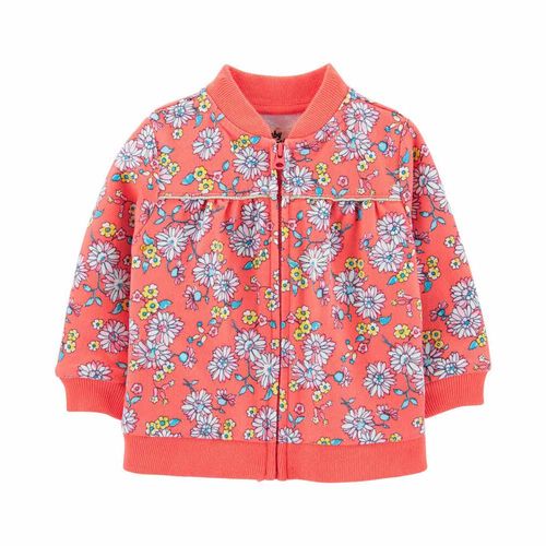 Sweater Rosado Estampado Flores Bebé Niña