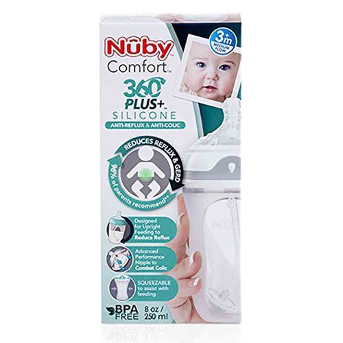 Tetero 8 oz Comfort 360° Plus + Silicona 3m+ Nuby 50007CS212