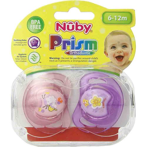 Set 2 Chupos Entretenedor Prism 6-12m Nuby 5705MOSNCS448