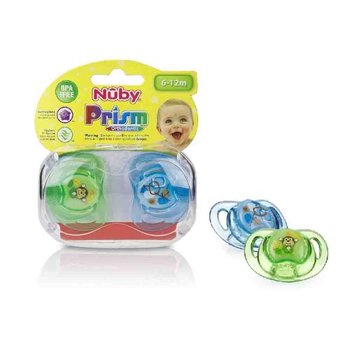 Set 2 Chupos Entretenedor Prism 6-12m Nuby 5705MOSNCS448