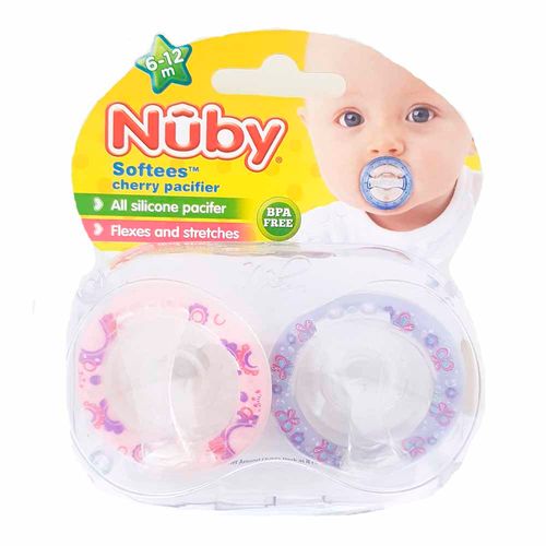 Set 2 Chupos Entretenedor Softees 6-12m Nuby 5752MCS448
