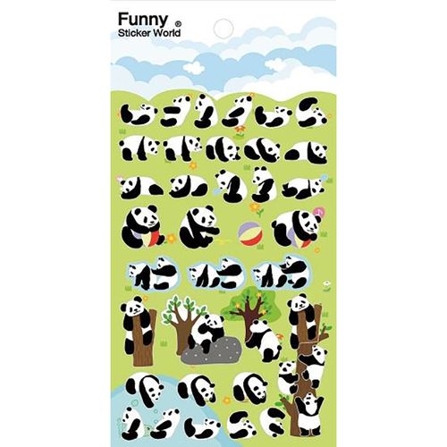 Stickers Panda Puffy
