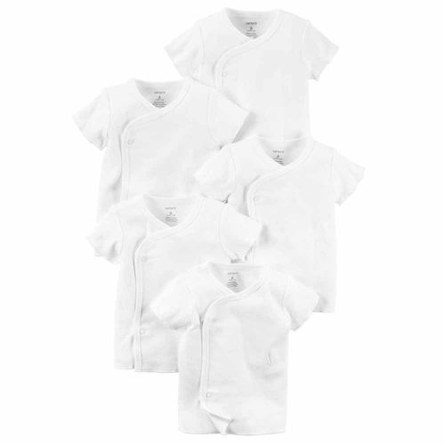 Set 5 Camisetas Manga corta Blanco Bebé