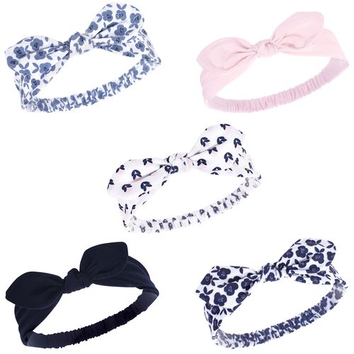 Set 5 lazos Para Cabello Blue Floral