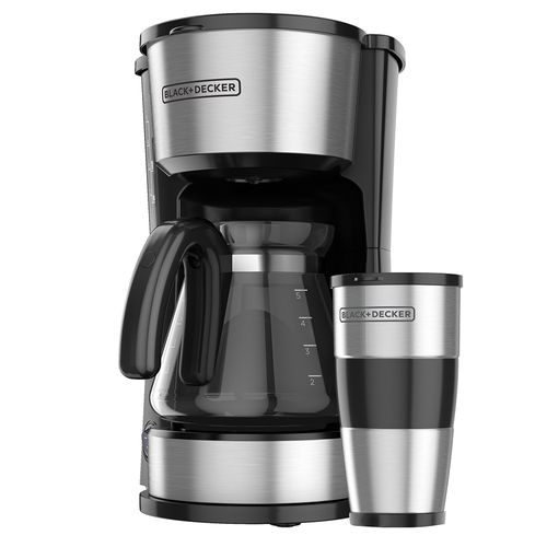 Cafetera 5 Tazas Negra 4 en 1 + Filtro Permanente Black & Decker CM0755SMX