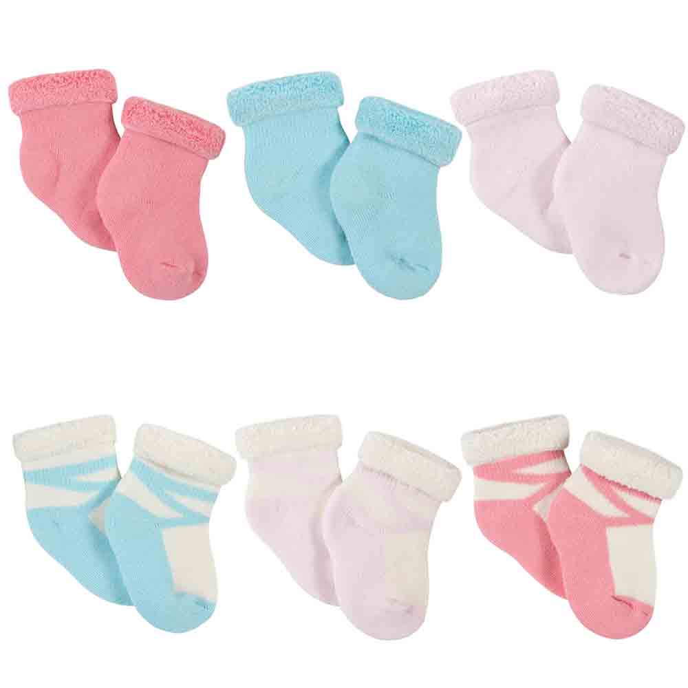 mundo buba - Set 3 pares de calcetines de algodón bebé tonos rosa a 6 meses  – mundobuba