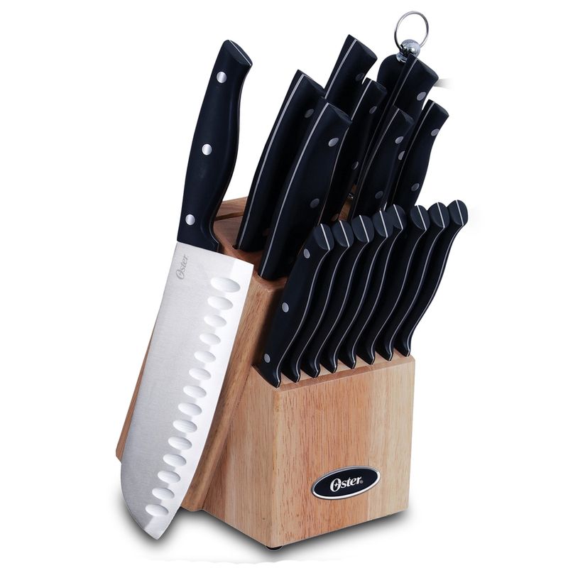 Juego De 14 Piezas Cuchillos Para Cocina Acero Inoxidable Con Bloque Madera  Set