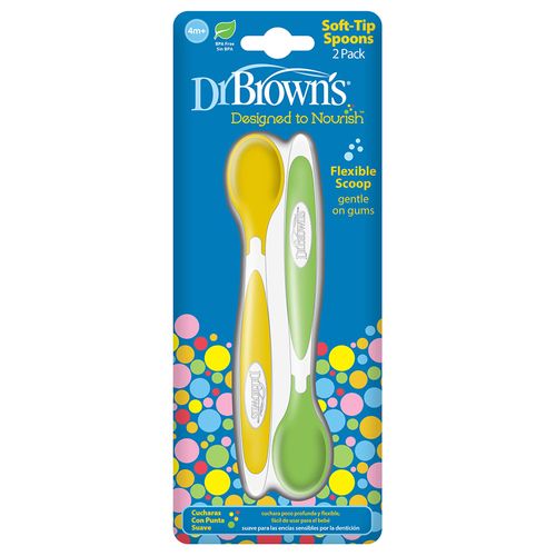 Set 2 Cucharas Suaves para Bebé 4m+ Dr. Browns TF011P3