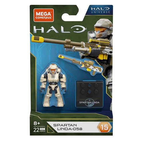 Mini Figura Mega Construx Halo Heroes Spartan Linda-058 S15