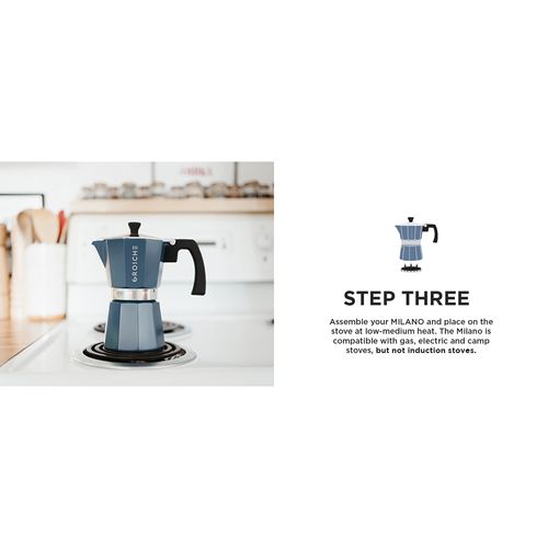 Cafetera Espresso 3 Tazas Milano Azul Grosche Gr438
