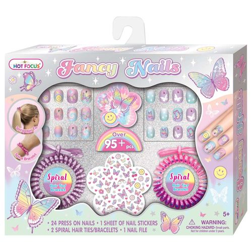 Kit Uñas Press On Fancy Me Mariposas Hot Focus 039TB