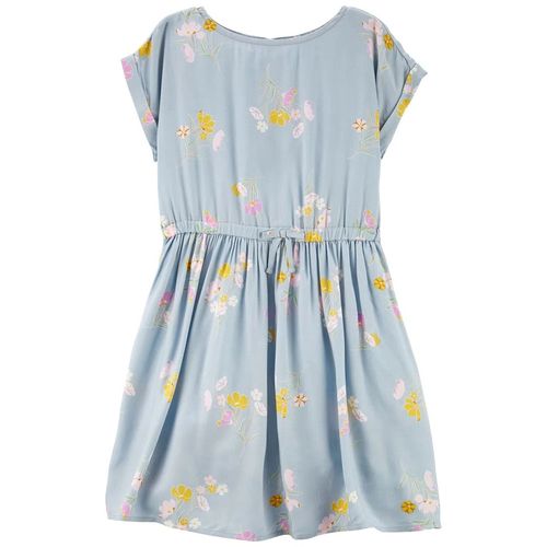 Vestido Azul Flores Niña