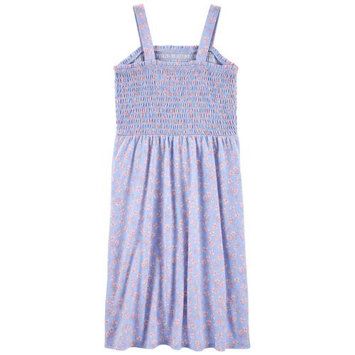 Vestido Azul Flores Niña