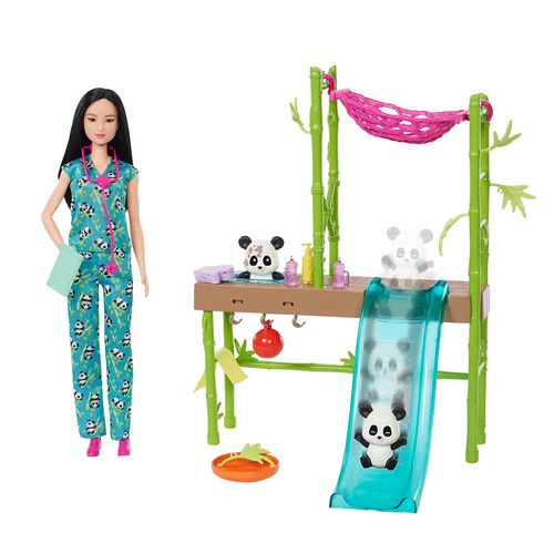 Set Muñeca Barbie Cuidado Pandas Mattel HKT77