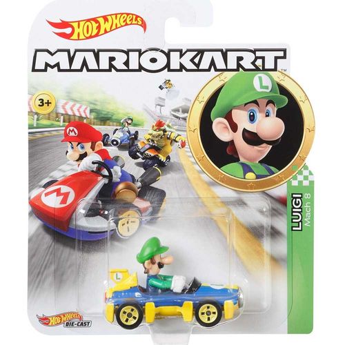 Vehículo Hot Wheels Mario Kart Luigi Mattel GBG27