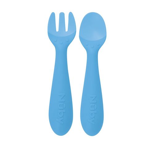 Cuchara y Tenedor Silicona para Bebé 12m+ Nuby 81054CS12