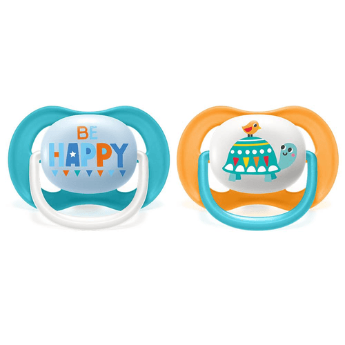 Set 2 Chupos Entretenedor Ulta Air 6-18M Happy Turtle Avent SCF08021