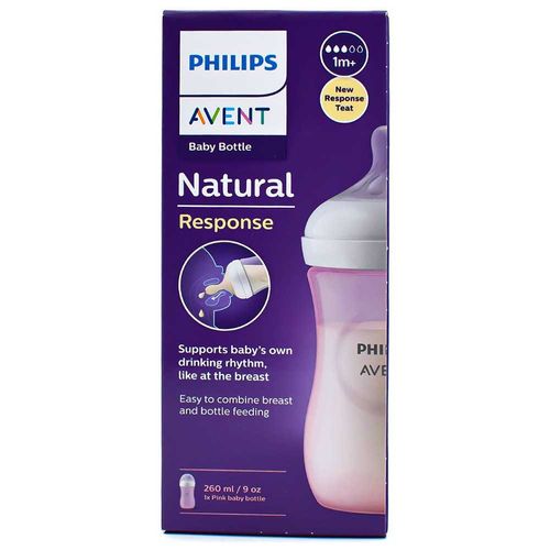 Tetero Natural Response Rosado 9Oz-260 ml 3.0 Avent SCY90311