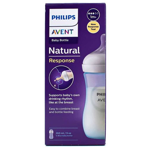 Tetero Natural Response Azul 9Oz-260 ml 3.0 Avent SCY90321