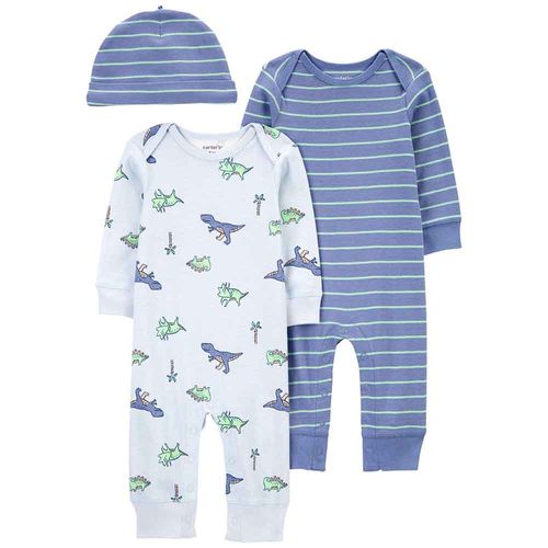 Set 2 Enterizos + Gorro Bebé Niño