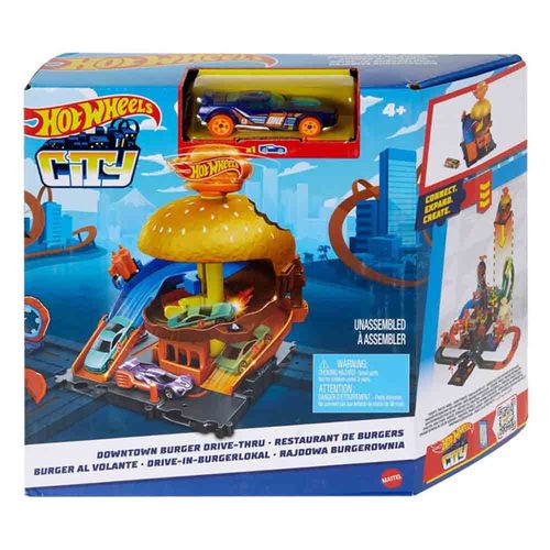 Pista Hot Wheels City Tienda de Hamburguesas Mattel HDR26