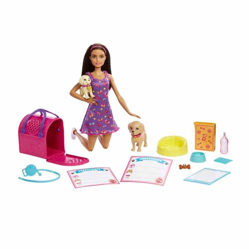 Set Muñeca Barbie Adopta un Perro Mattel HKD86