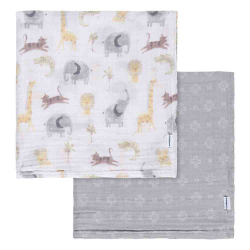 Set 2 Mantas Muslin - Animals