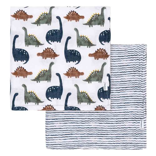 Set 2 Mantas Muslin - Dinosaurios