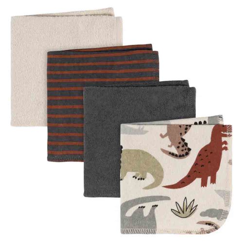 Set 4 Toallitas Bebé - Dinosaurios