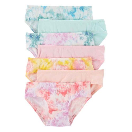 Set 7 Panties Tie-Dye Hipster Niña