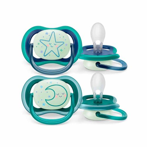 Set 2 Chupos Entretenimiento Ultra Air 6-18M Brilla Avent SCF37613