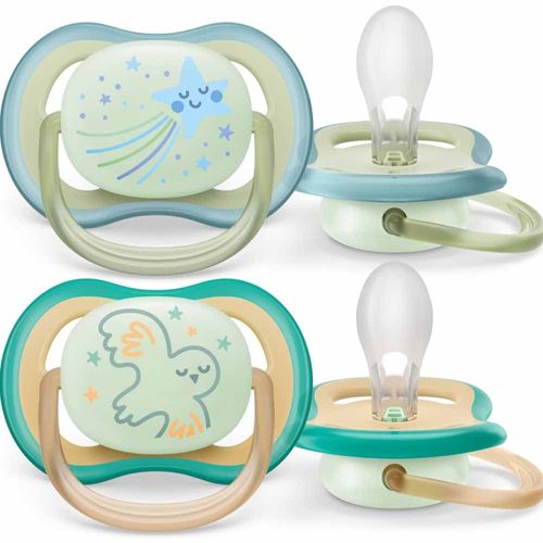 Set 2 Chupos Entretenimiento Ultra Air 0-6M Brilla Avent SCF37618