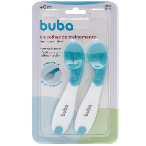 Set 2 Cucharas Temosensibles Azul 6m+ Buba 14464