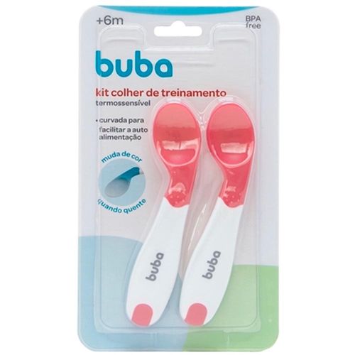 Set 2 Cucharas Temosensibles Rosa 6m+ Buba 14465