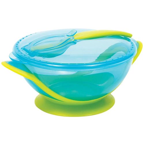 Bowl con Tapa y Cuchara Bebé Azul Buba 5804