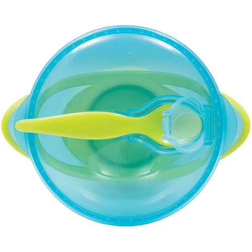 Bowl con Tapa y Cuchara Bebé Azul Buba 5804
