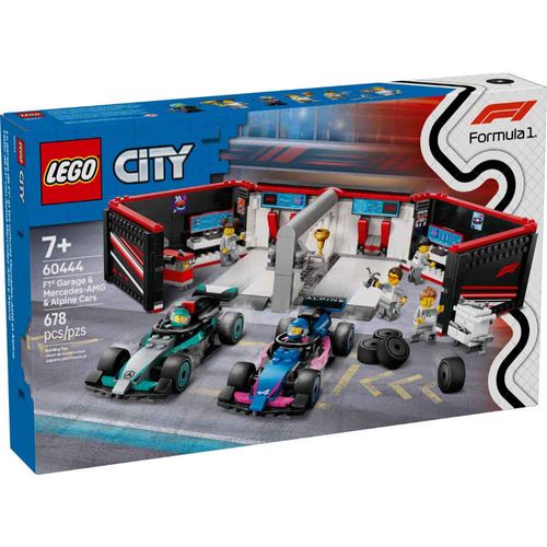 Lego City F1 Garage & Mercedes-AMG & Alpine Cars, Portable LE60444