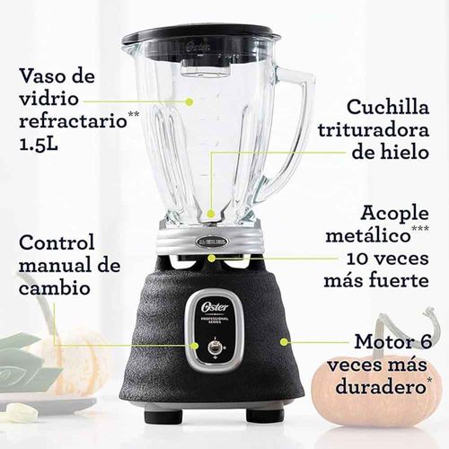 Licuadora Clásica 2 Velocidades Negra 1000W Oster BLSTBPST013