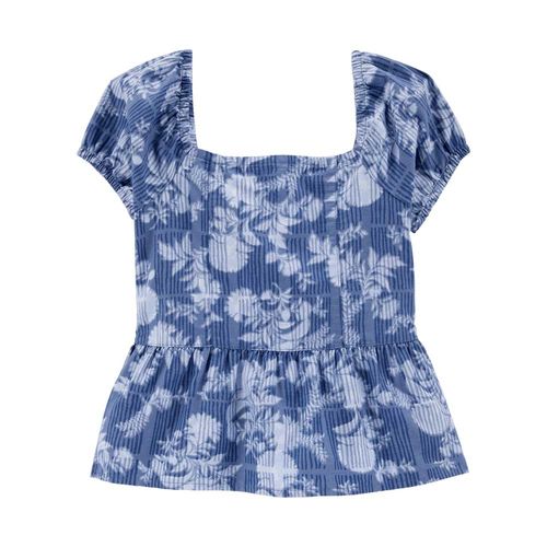 Blusa Azul Floral Niña